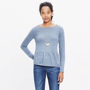 Heather Grey Lightweight Madewell Peplum Tee
